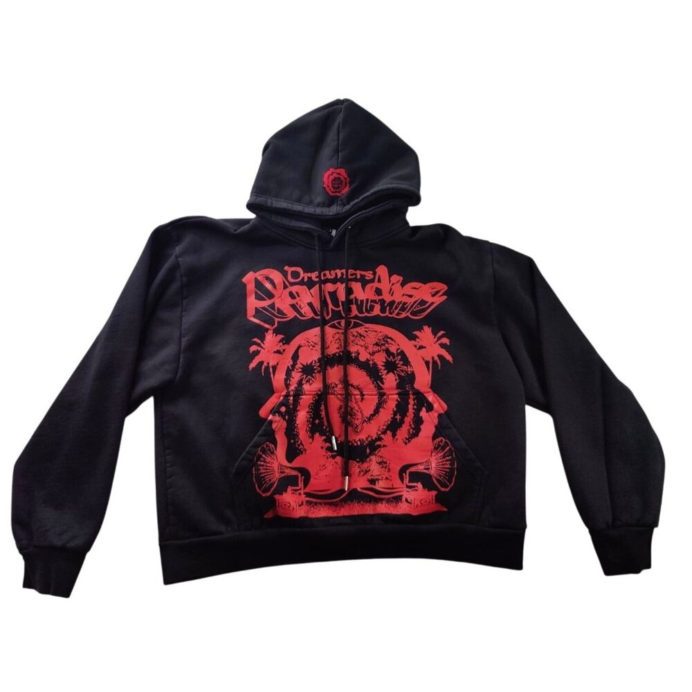 Mind Liquid Dreamers Paradise Black Graphic Hoodie Size L